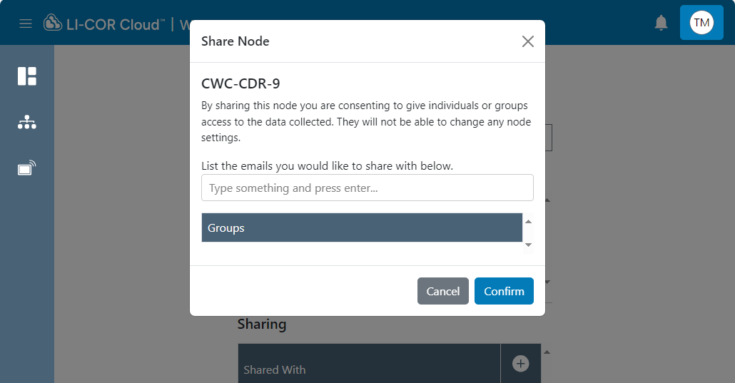 Add collaborators by sharing the node.