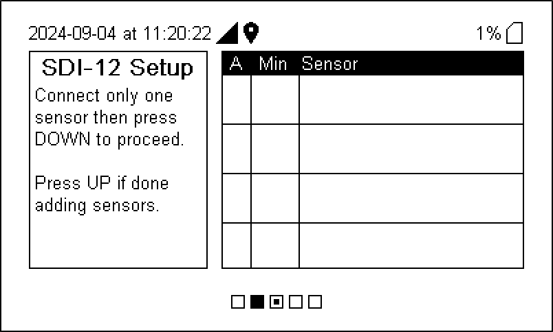 Step one of SDI-12 setup involves connecting one sensor.