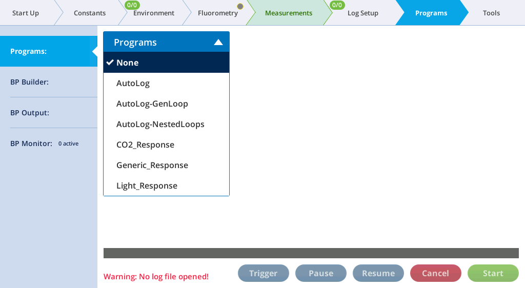 You can choose an auto program from the list