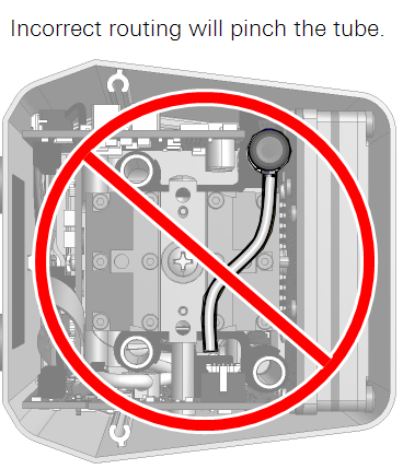 Do not route the tube on top of the mirror. Go around it instead.