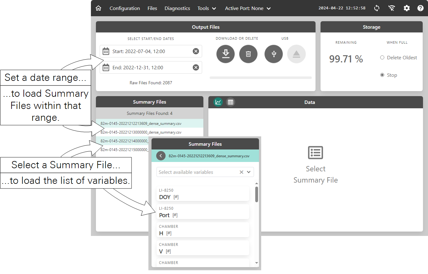 Set a date range to download files